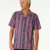 Topanga Vert Stripe Short Sleeve Shirt -Beach Men Wear 016msh 0052 1